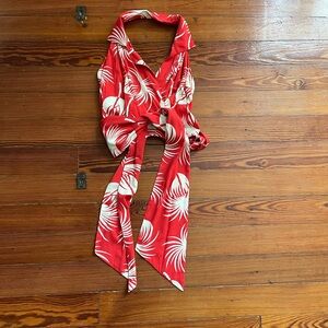 Trashy Diva Halter Tie Top Polka Dot Palms